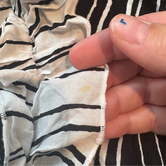 Lane Bryant Black and White Striped Button Down Shirt With Ruffled Placket - Picture 11 of 11